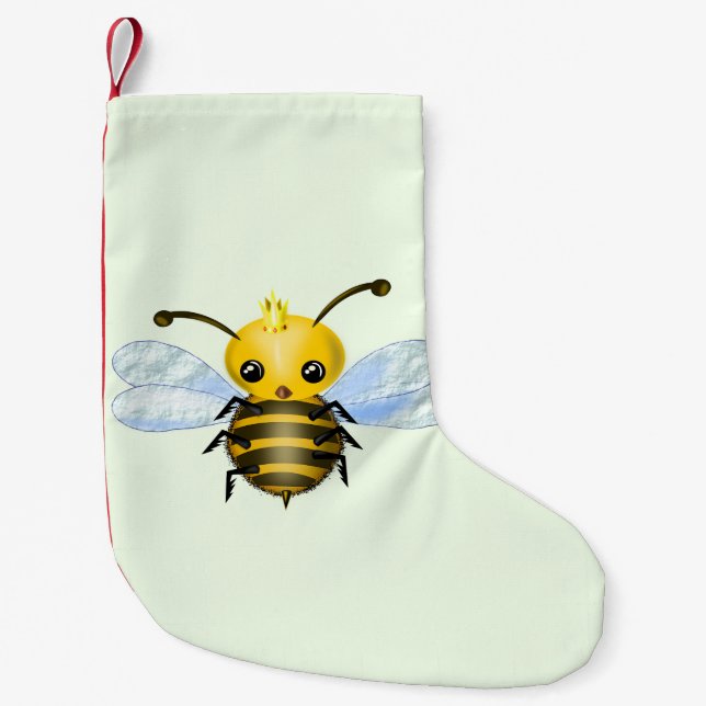 Cute Baby Queen Bee Small Christmas Stocking (Front)