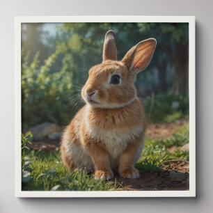 Cute baby rabbit cottage garden peel and stick photo tile