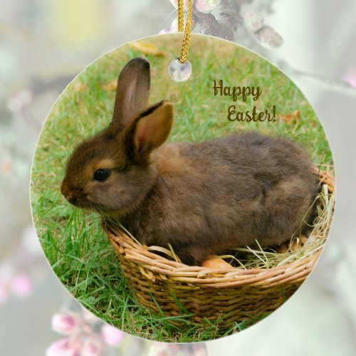 Cute baby rabbit _ easter bunny ceramic ornament