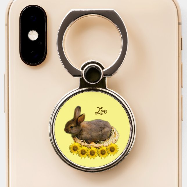 Cute baby rabbit - easter bunny   phone ring stand (Close Up)