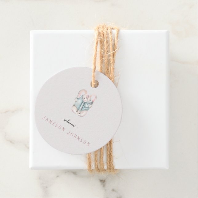 Cute Baby Rabbit Gift Tag for Party (In Situ)
