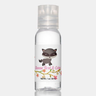 Cute Baby Raccoon with Flowers Hand Sanitizer