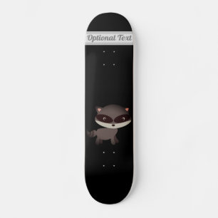 Cute Baby Raccoon with Flowers Skateboard