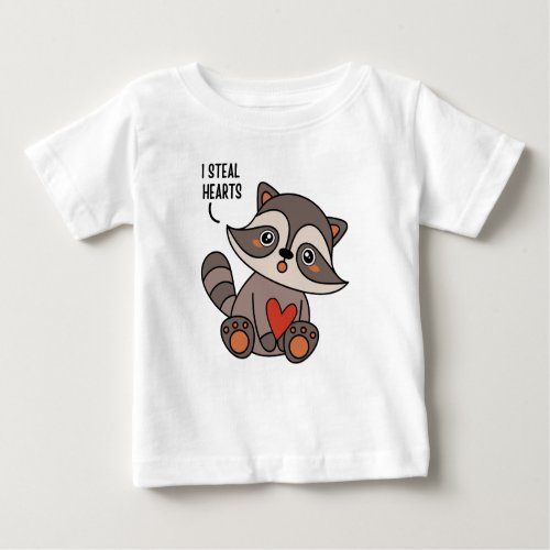 CUTE BABY RACOON I STEAL HEARTS BABY T_Shirt