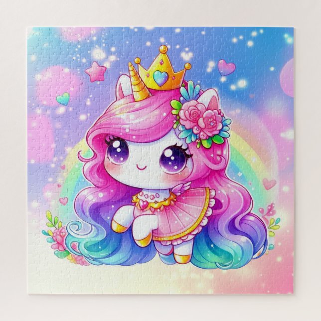 Cute Baby Rainbow Unicorn Jigsaw Puzzle (Vertical)