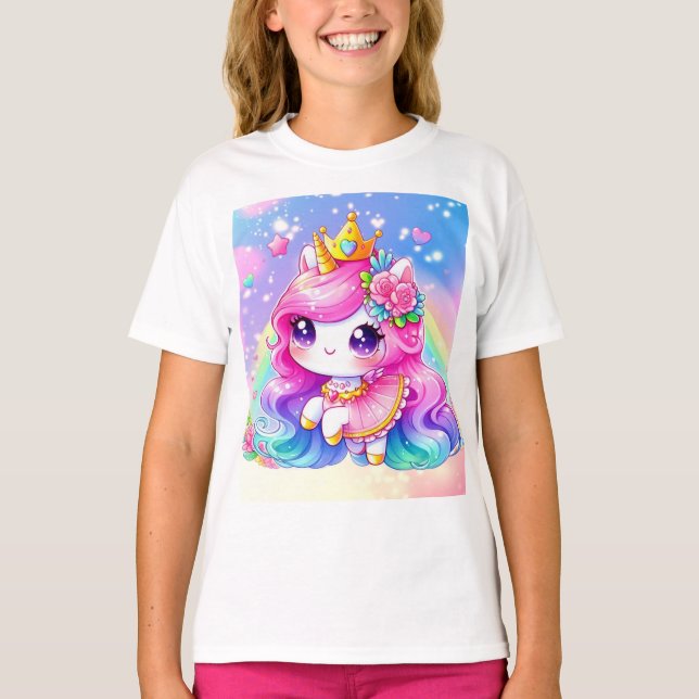Cute Baby Rainbow Unicorn T-Shirt (Front)
