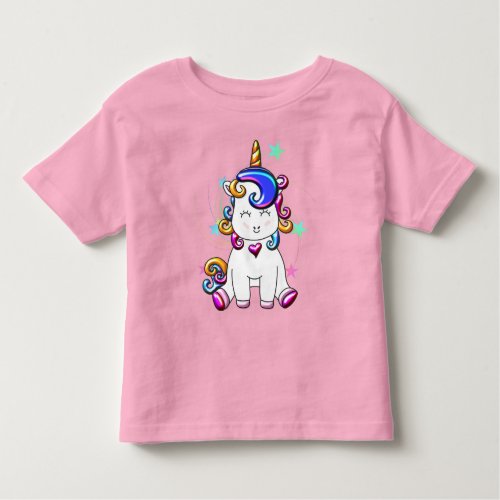 Cute Baby Rainbow Unicorn Toddler T_shirt