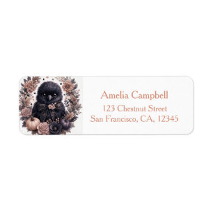 Cute Baby Raven Halloween Label