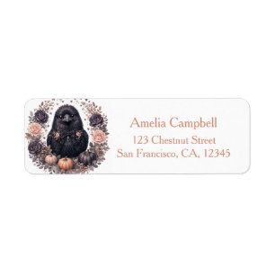 Cute Baby Raven Halloween Label