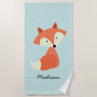 Cute Baby Red Fox Beach Towel