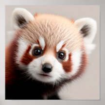 Cute Baby Red Panda Portrait | Square 1:1