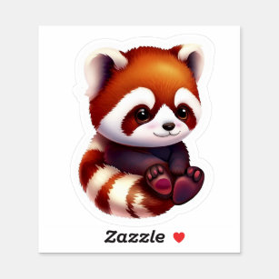 Cute Red Panda Drinking Cup of Black Coffee 2 Sticker for Sale by  eyestetix