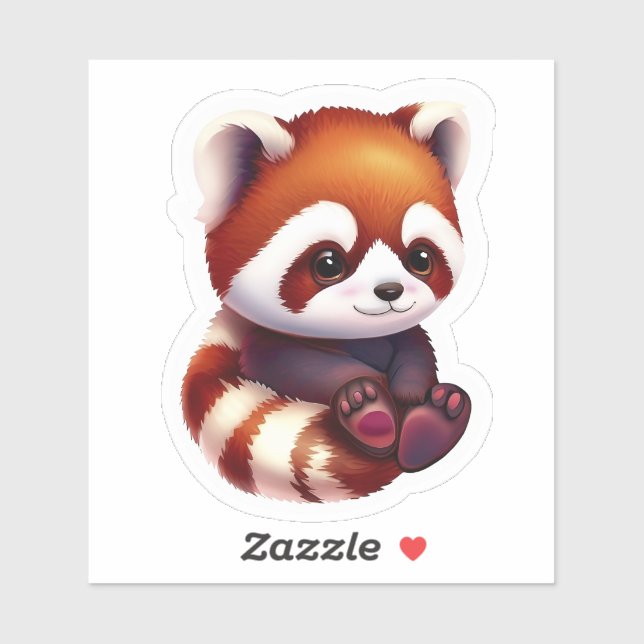 Cute Baby Red Panda Sticker (Sheet)