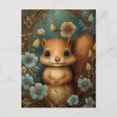 Cute Baby Red Squirrel Postcard