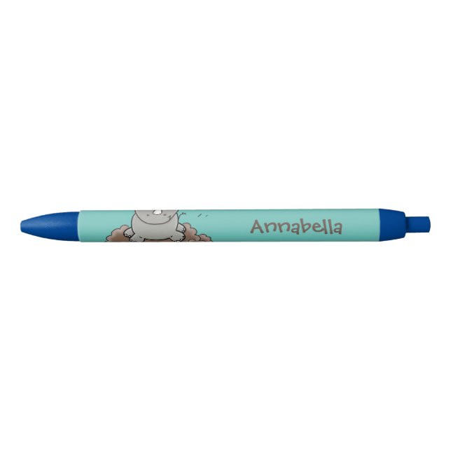 Cute baby rhino cartoon illustration pen (Front)