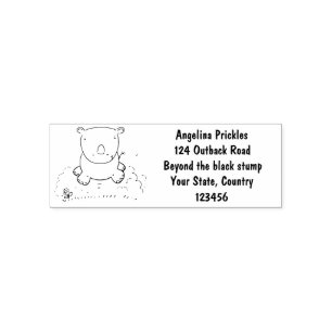 Cute baby rhino cartoon illustration self-inking stamp