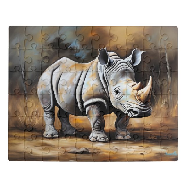 Cute baby rhinoceros Puzzle (Puzzle Horizontal)