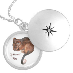 Cute Baby Ringtail Possum Silver Plated Necklace