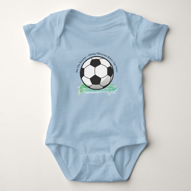 Cute Baby Ronaldo Football Bodysuit (Front)