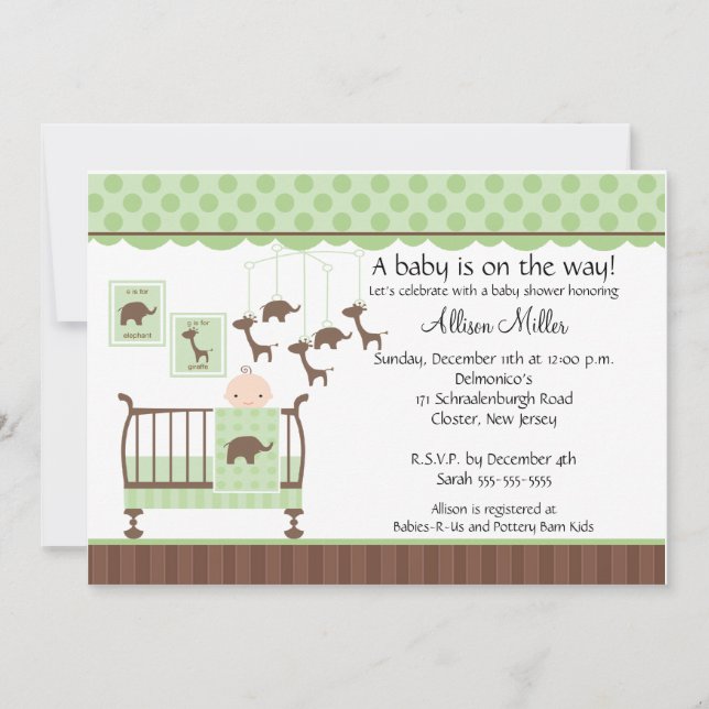 Cute Baby room Neutral Baby Shower Invitation (Front)
