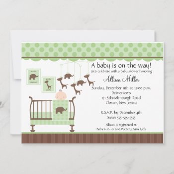 Cute Baby Room Neutral Baby Shower Invitation by celebrateitinvites at Zazzle