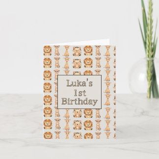 Cute Baby Safari Animals Invitation