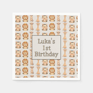 Cute Baby Safari Animals Napkins
