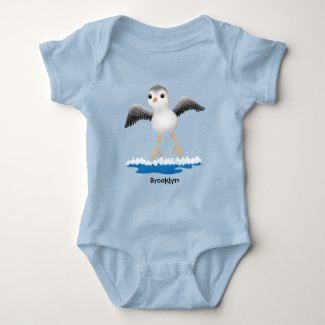 Cute baby sandpiper cartoon illustration