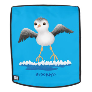 Cute baby sandpiper cartoon illustration backpack