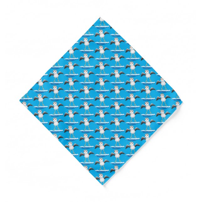 Cute baby sandpiper cartoon illustration bandana (Front)