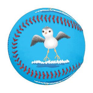 Cute baby sandpiper cartoon illustration baseball