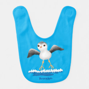 Cute baby sandpiper cartoon illustration bib