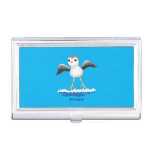 Cute baby sandpiper cartoon illustration business card case