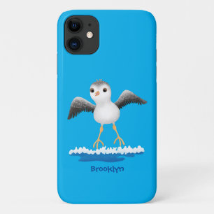 Cute baby sandpiper cartoon illustration  iPhone 11 case
