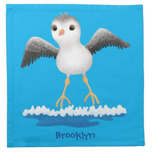 Cute baby sandpiper cartoon illustration cloth napkin