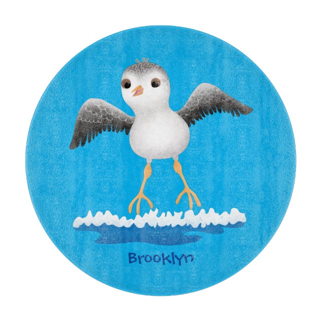 Cute baby sandpiper cartoon illustration cutting board (Front)