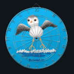 Cute baby sandpiper cartoon illustration  dart board<br><div class="desc">This cute sandpiper is having fun jumping the tide in the seashore. Drawn in happy cartoon illustration style.</div>