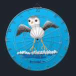 Cute baby sandpiper cartoon illustration  dart board<br><div class="desc">This cute sandpiper is having fun jumping the tide in the seashore. Drawn in happy cartoon illustration style.</div>