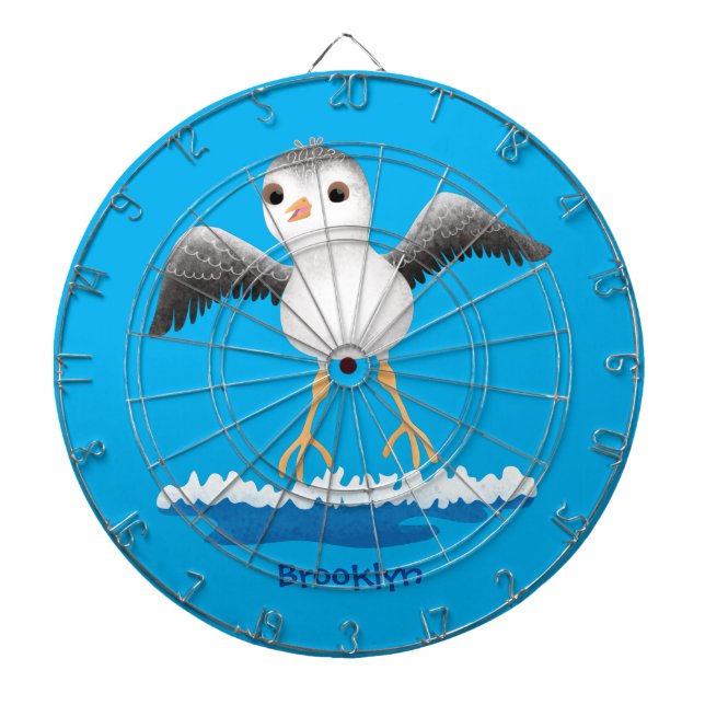Cute baby sandpiper cartoon illustration  dart board (Front)