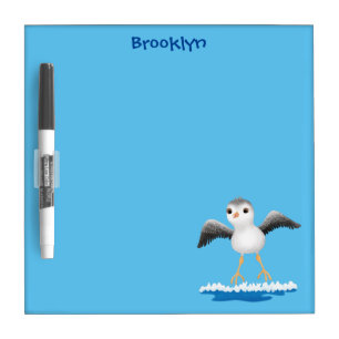 Cute baby sandpiper cartoon illustration  dry erase board