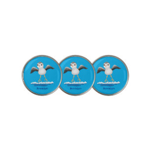 Cute baby sandpiper cartoon illustration golf ball marker