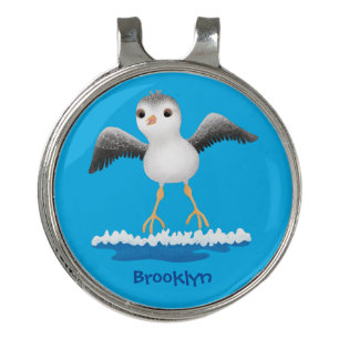 Cute baby sandpiper cartoon illustration golf hat clip