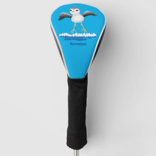 Cute baby sandpiper cartoon illustration  golf head cover
