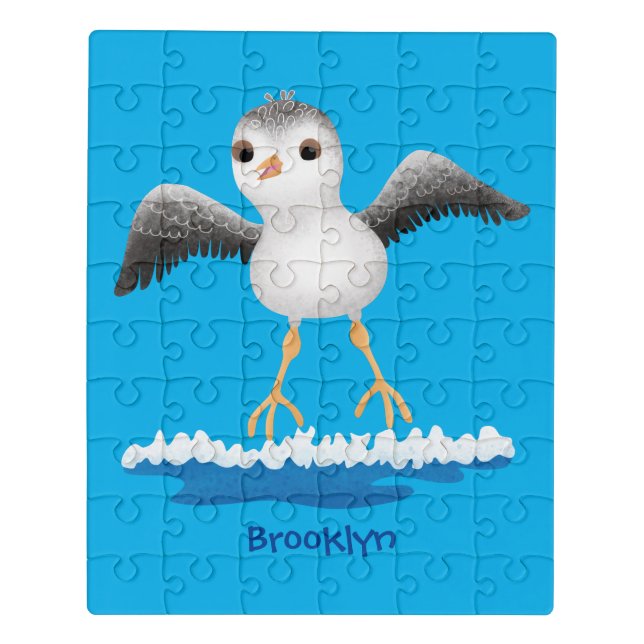 Cute baby sandpiper cartoon illustration jigsaw puzzle (Puzzle Vertical)