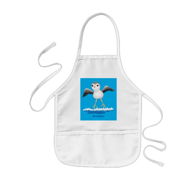 Cute baby sandpiper cartoon illustration  kids' apron (Front)