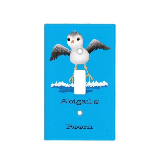 Cute baby sandpiper cartoon illustration light switch cover (Front)