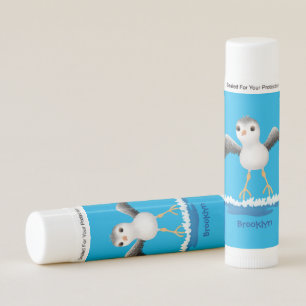 Cute baby sandpiper cartoon illustration lip balm