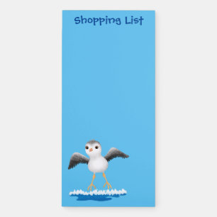 Cute baby sandpiper cartoon illustration  magnetic notepad