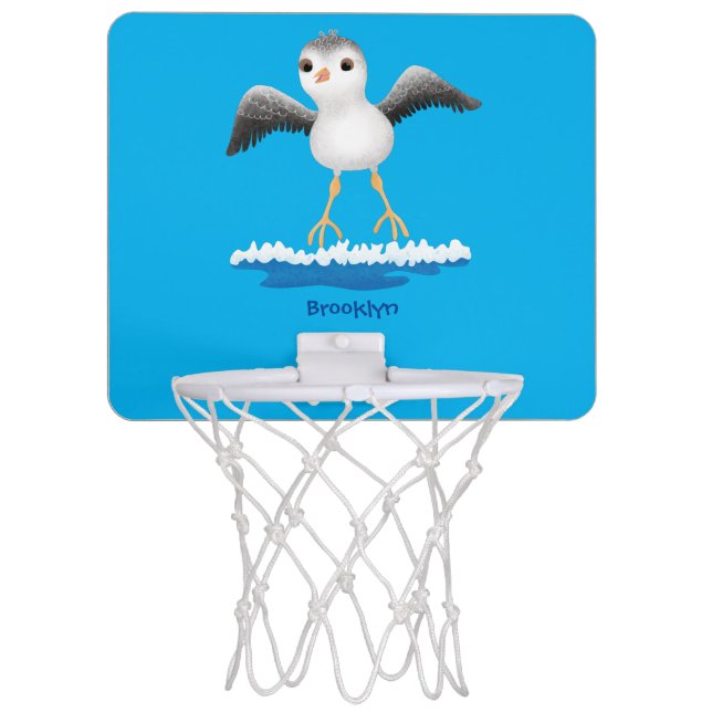 Cute baby sandpiper cartoon illustration mini basketball hoop (Front)