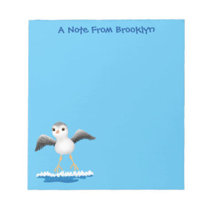 Cute baby sandpiper cartoon illustration notepad